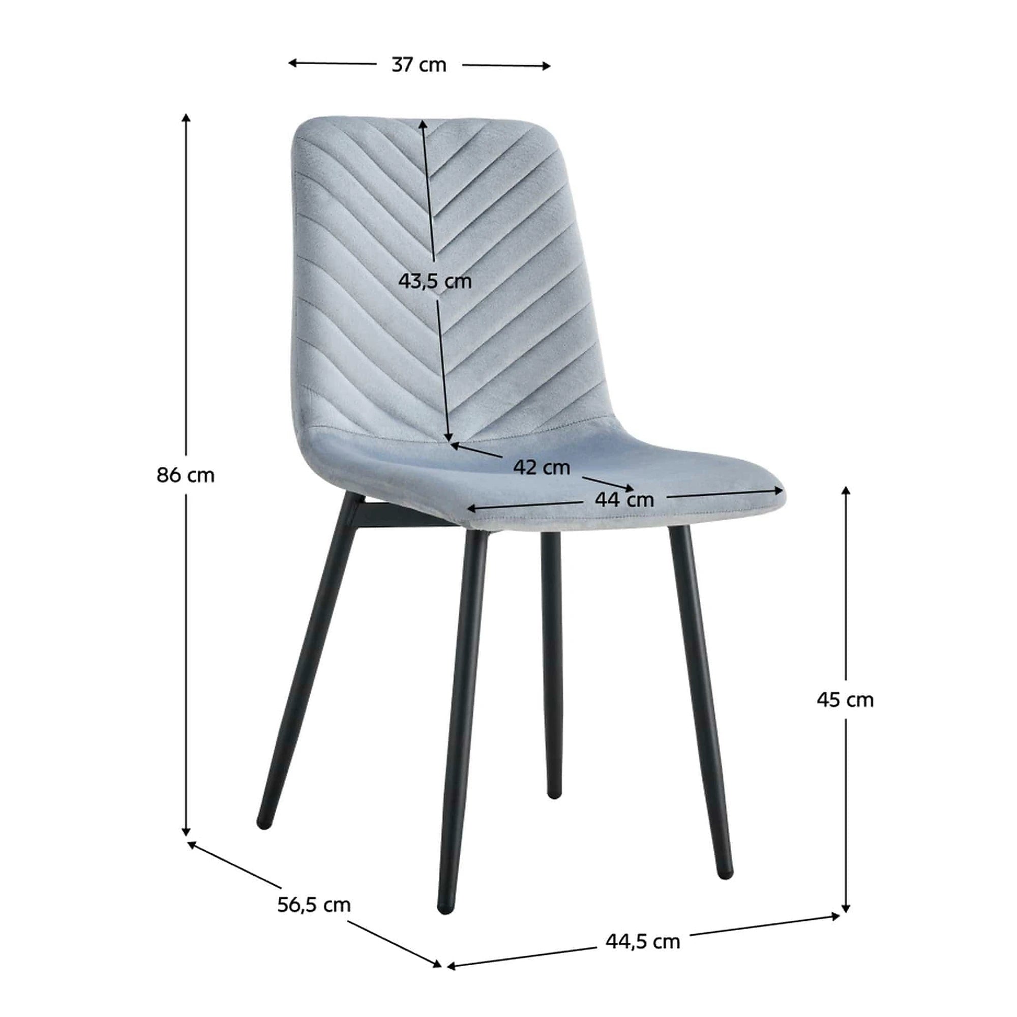 Scaun RAMITA TIP 2, gri deschis/negru, stofa catifelata/metal, 45x57x86 cm