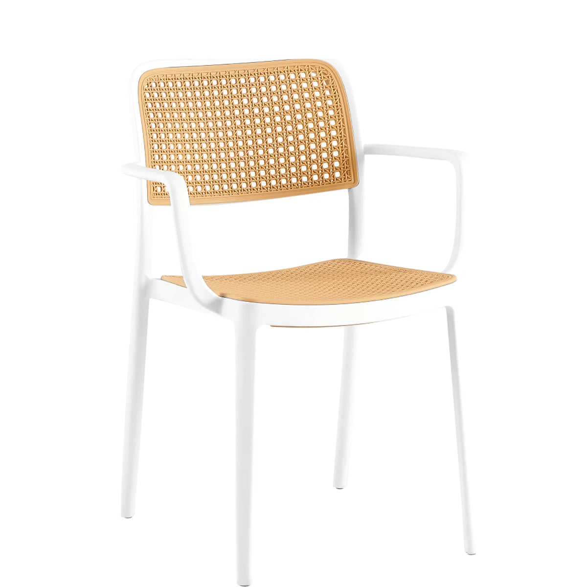 Scaun RAVID TIP 2, bej/alb, plastic, 58x55x82 cm