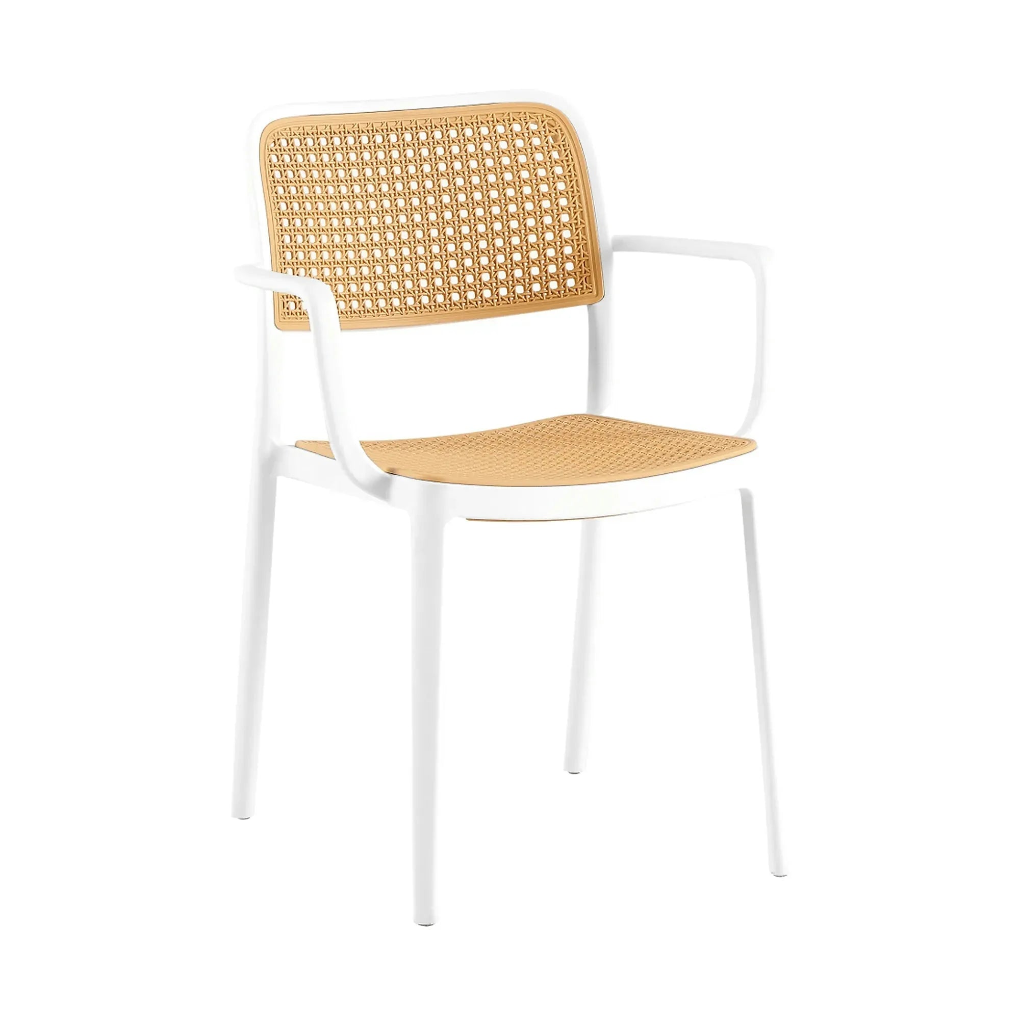 Scaun RAVID TIP 2, bej/alb, plastic, 58x55x82 cm