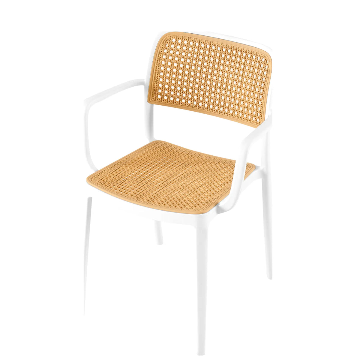 Scaun RAVID TIP 2, bej/alb, plastic, 58x55x82 cm