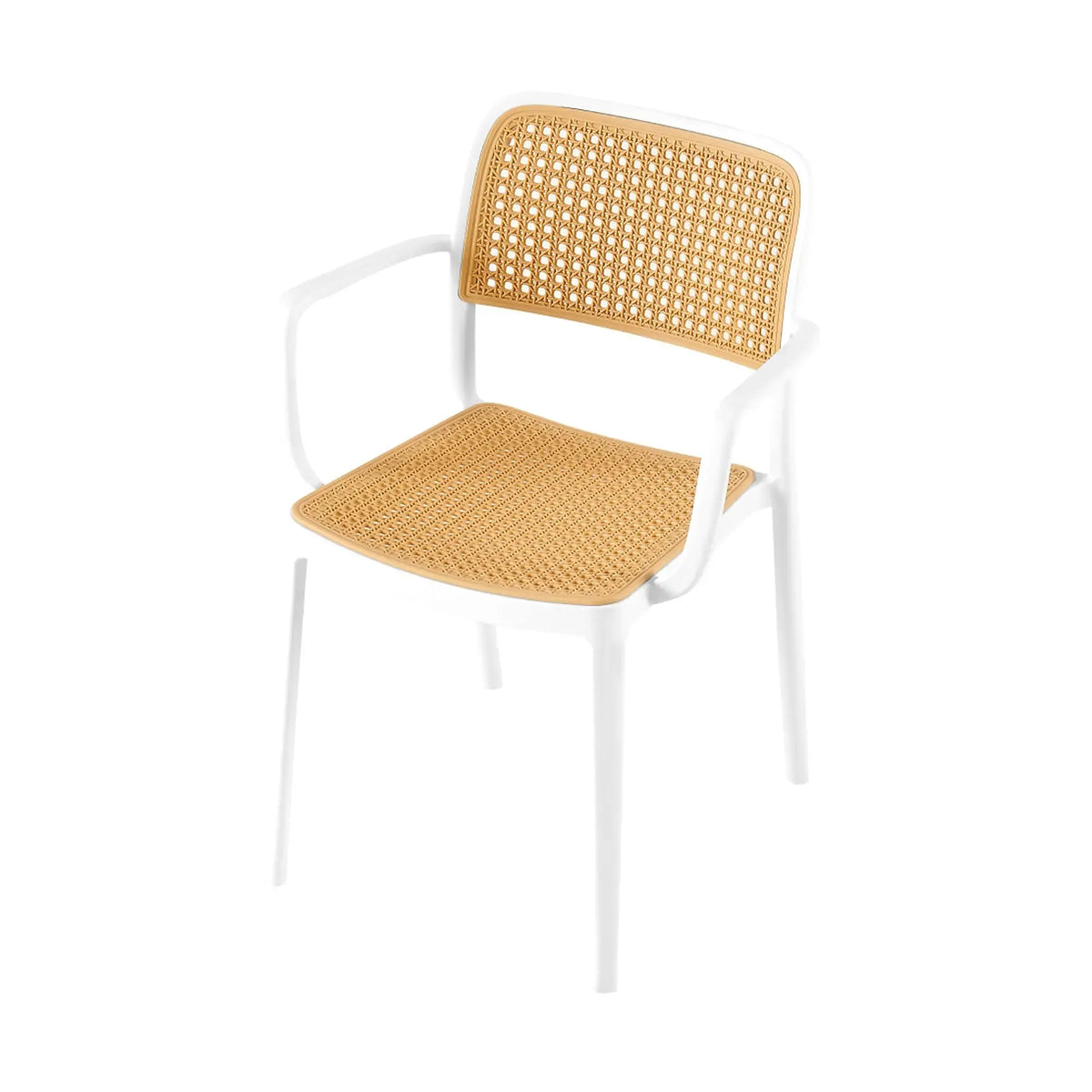 Scaun RAVID TIP 2, bej/alb, plastic, 58x55x82 cm