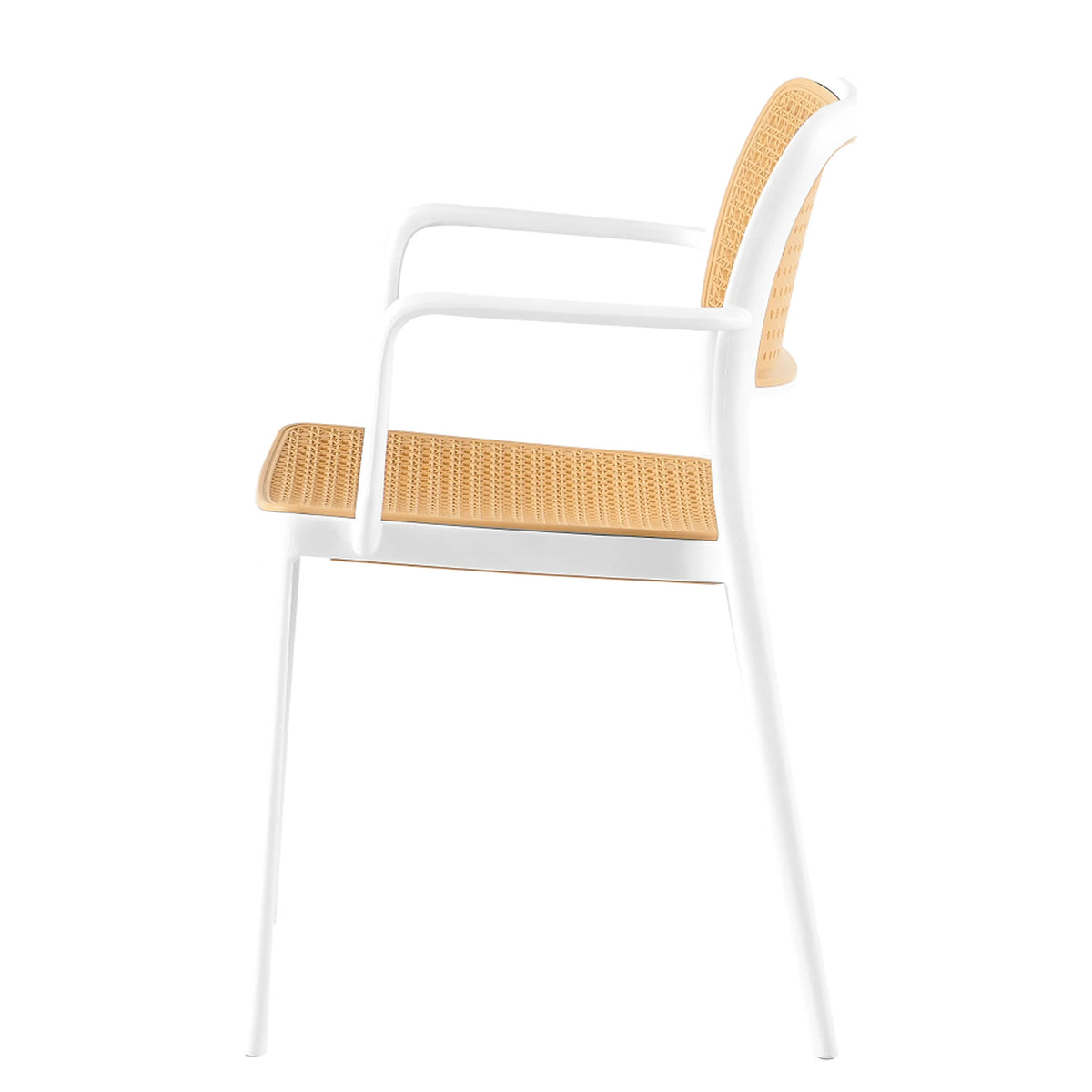 Scaun RAVID TIP 2, bej/alb, plastic, 58x55x82 cm