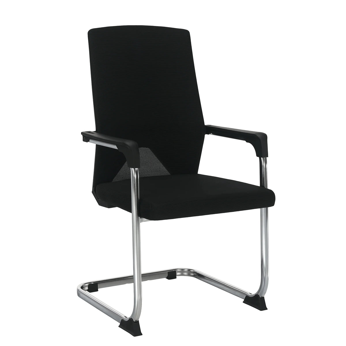 Scaun RAVIL, negru/crom, material textil/metal, 57x60x102 cm