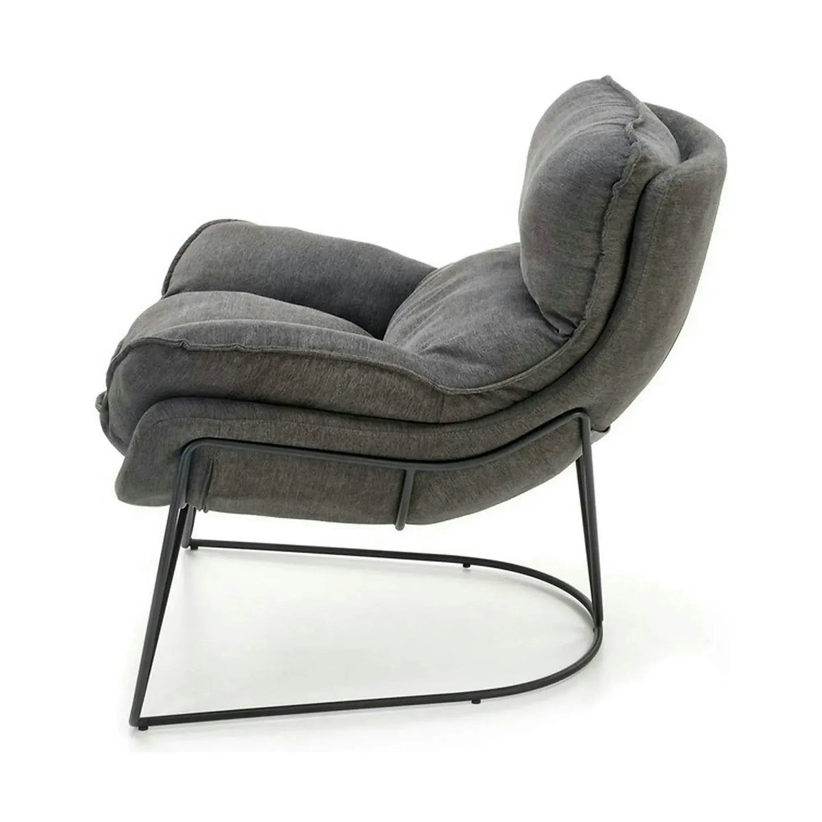 Scaun relaxare living VOLKER, gri, stofa clasica/metal, 75x88x85 cm