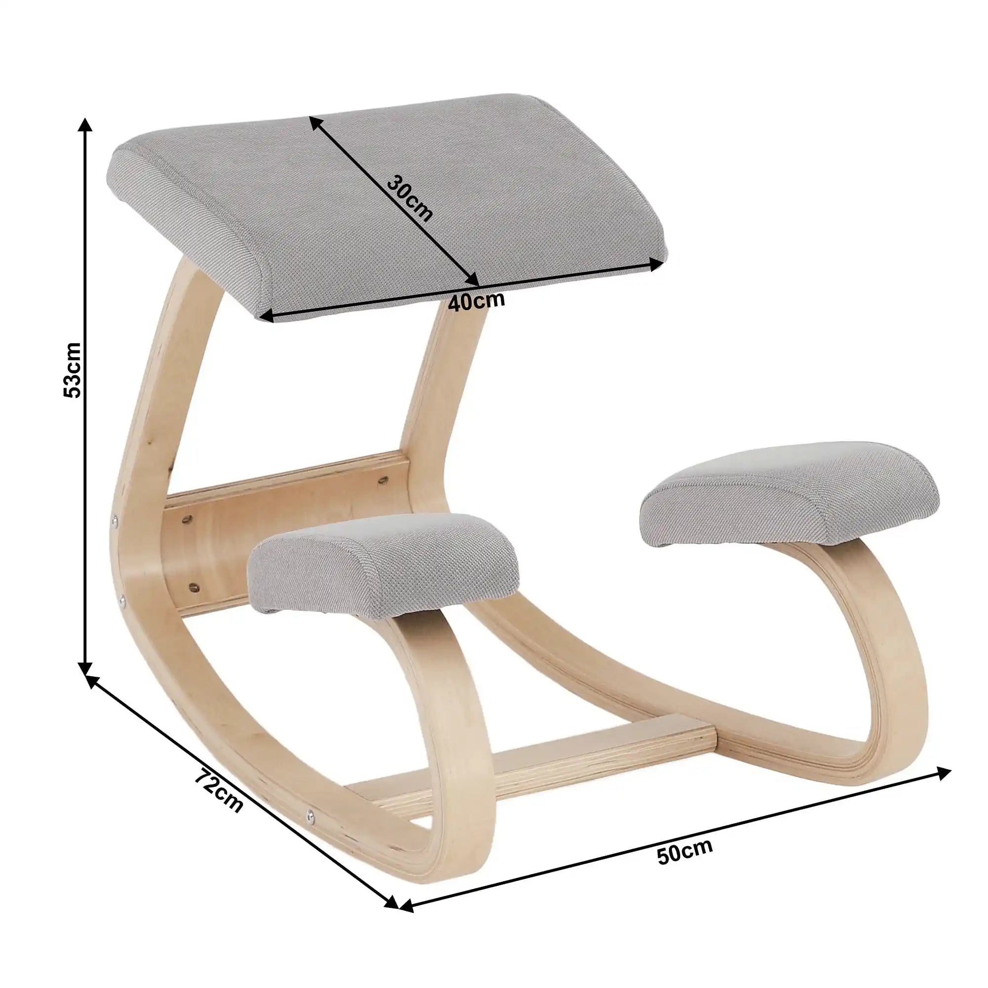 Scaun RENAR, gri/stejar, stofa clasica/lemn, 50x72x53 cm