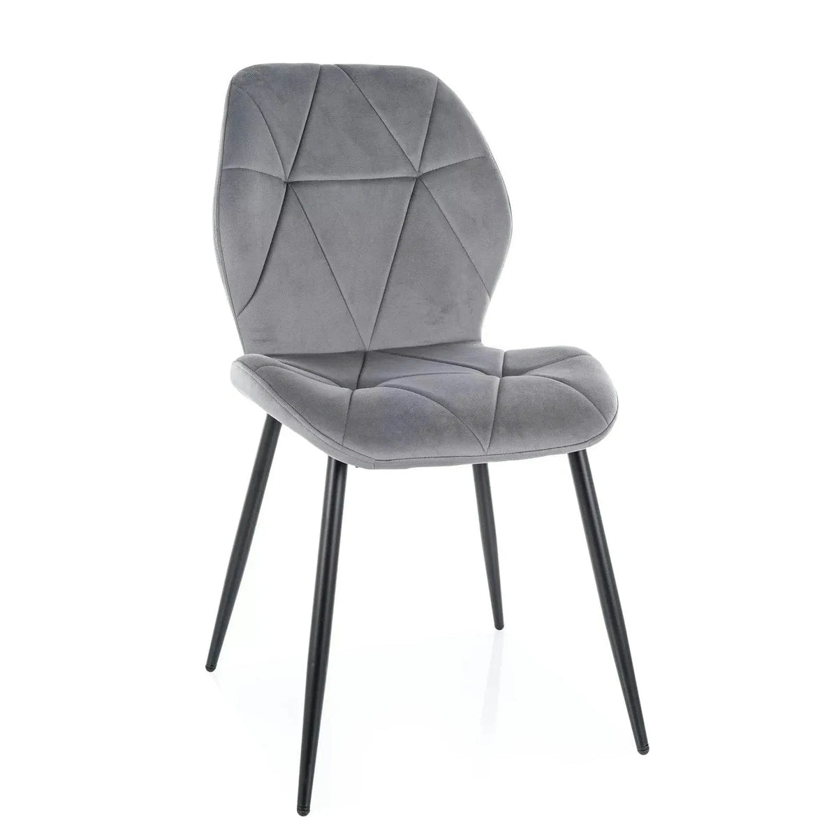 Scaun RICK, gri - Bluvel 14, stofa catifelata/metal, 48x56x86 cm