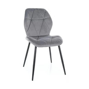Scaun RICK, gri - Bluvel 14, stofa catifelata/metal, 48x56x86 cm