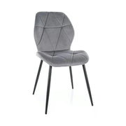 Scaun RICK, gri - Bluvel 14, stofa catifelata/metal, 48x56x86 cm