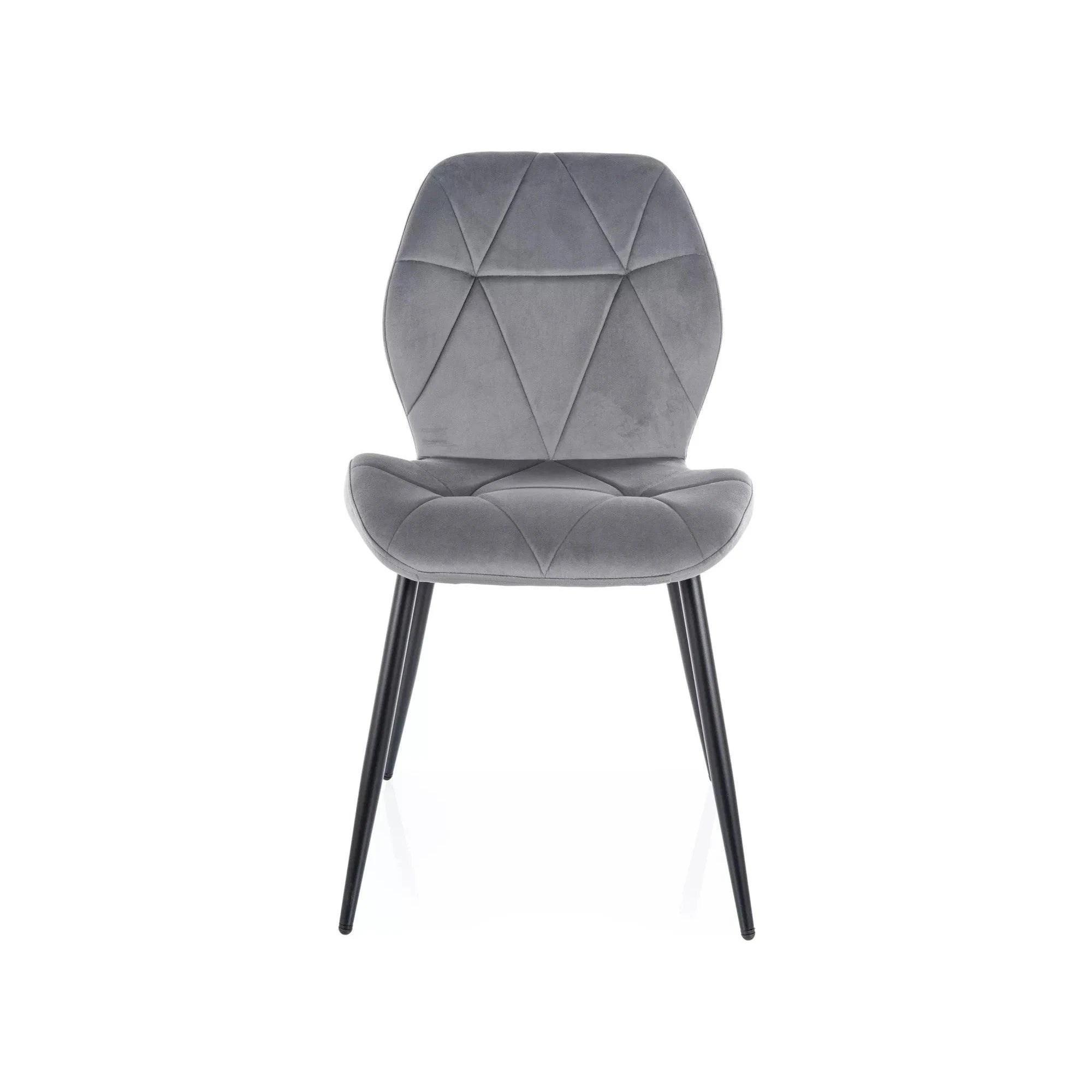 Scaun RICK, gri - Bluvel 14, stofa catifelata/metal, 48x56x86 cm