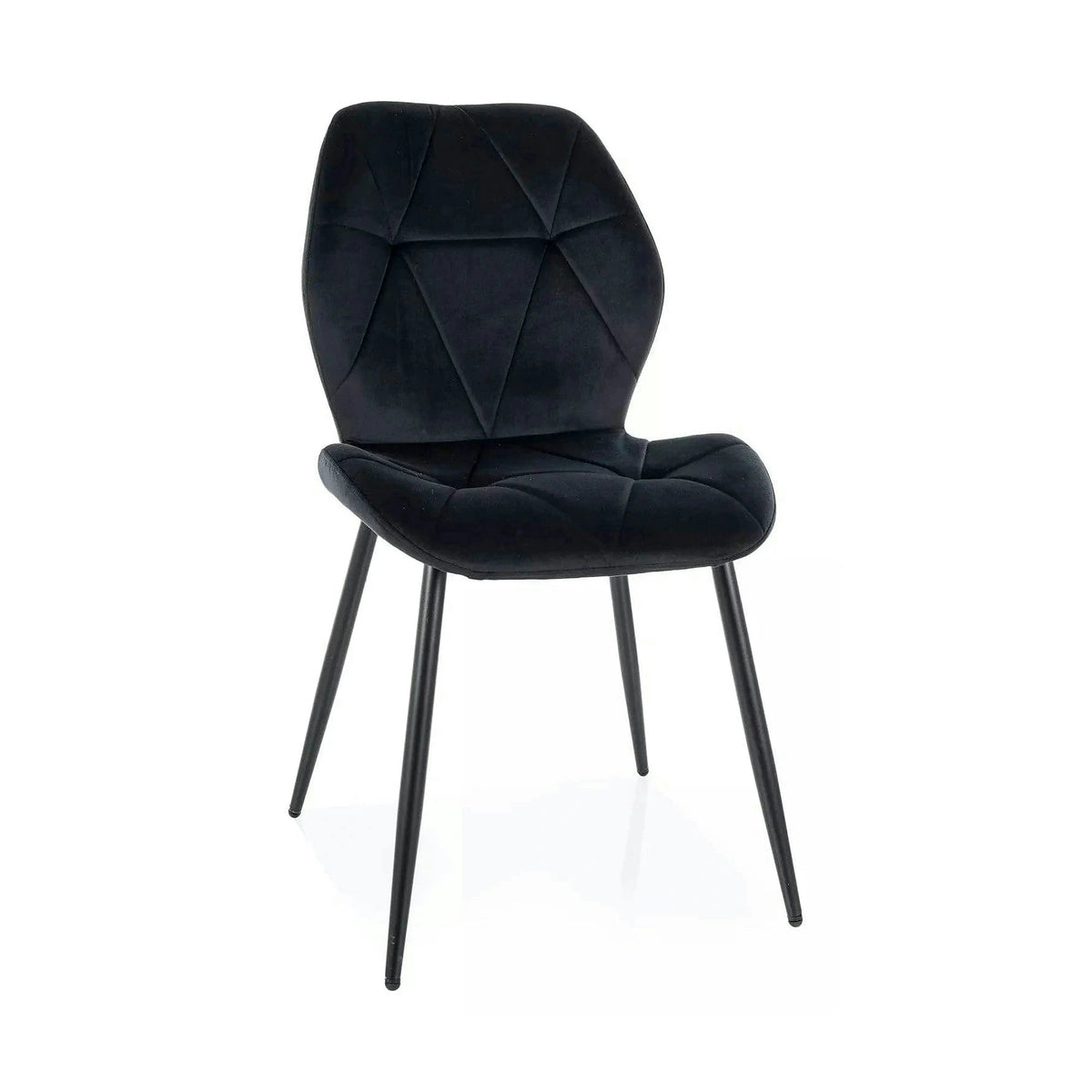 Scaun RICK, negru - Bluvel 19, stofa catifelata/metal, 48x56x86 cm