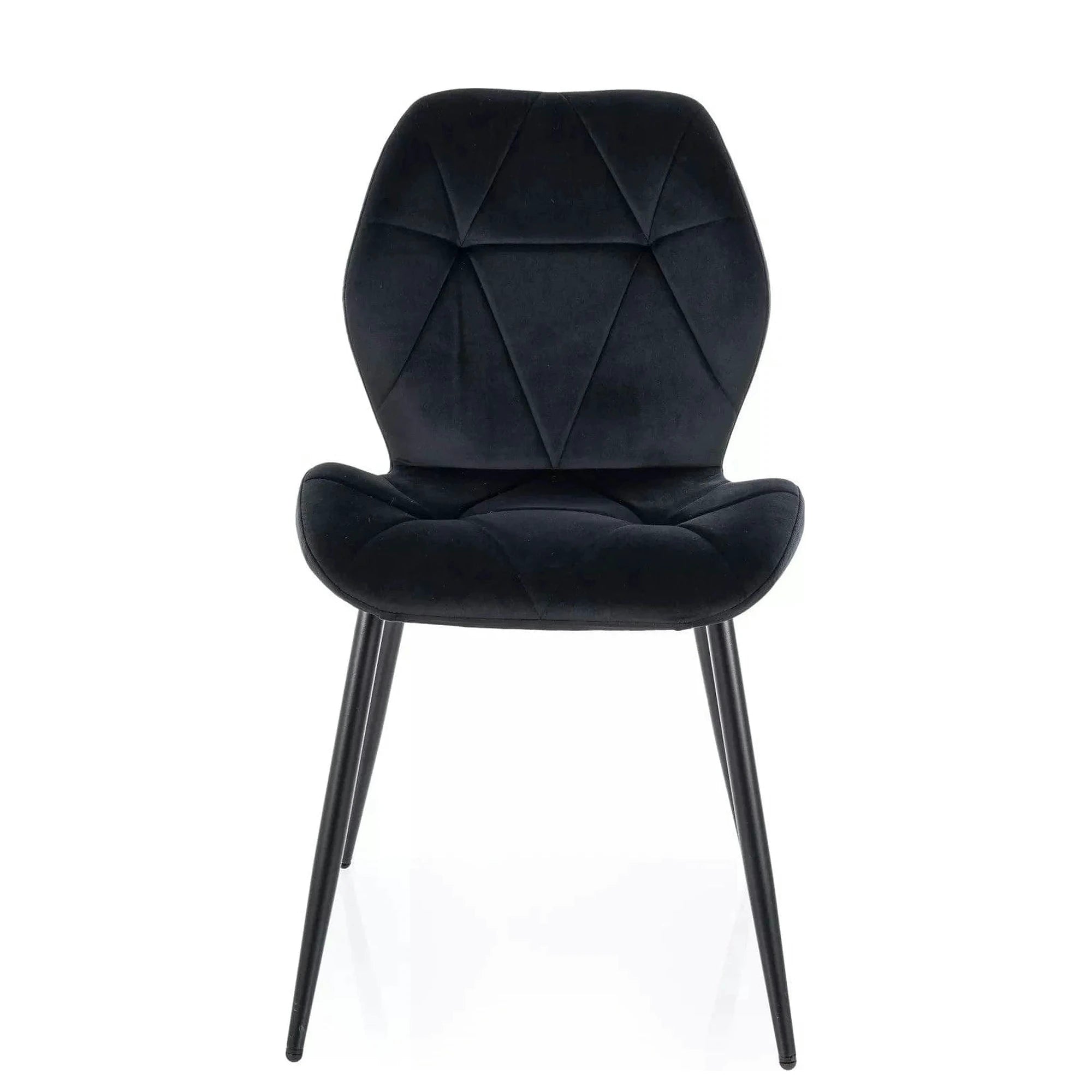 Scaun RICK, negru - Bluvel 19, stofa catifelata/metal, 48x56x86 cm
