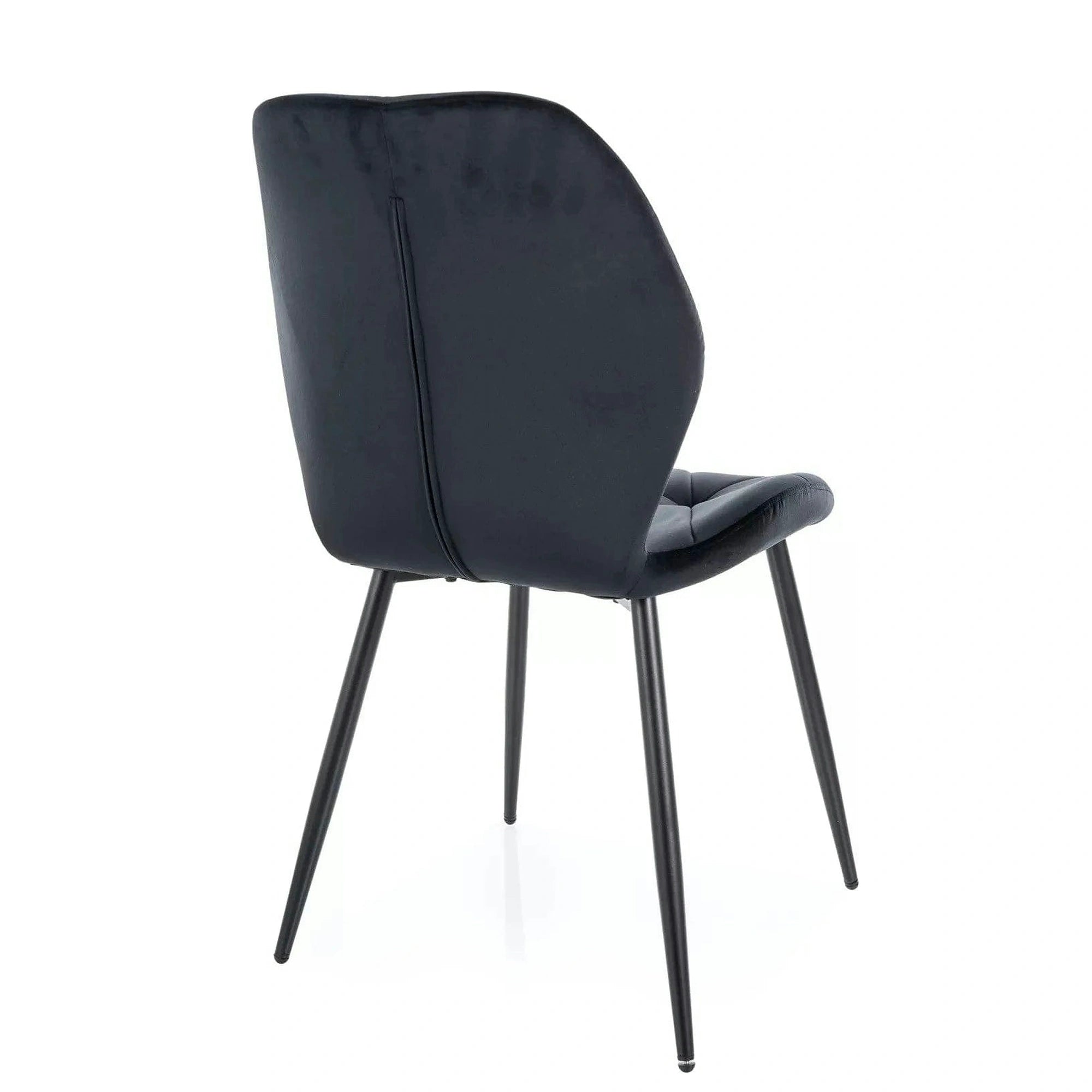 Scaun RICK, negru - Bluvel 19, stofa catifelata/metal, 48x56x86 cm