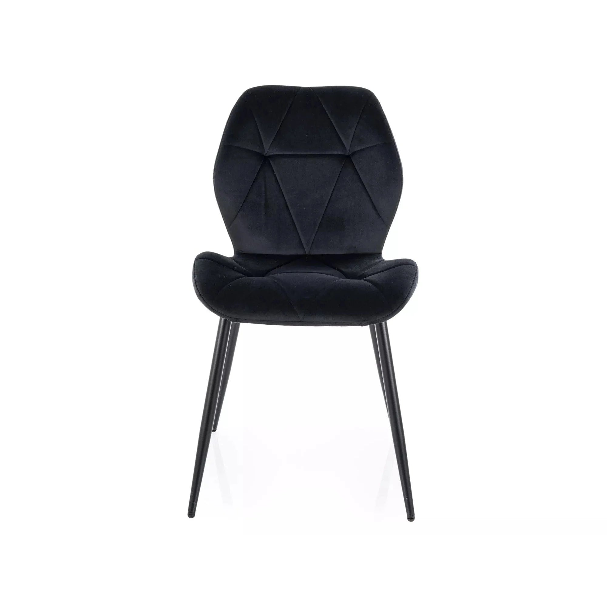 Scaun RICK, negru - Bluvel 19, stofa catifelata/metal, 48x56x86 cm