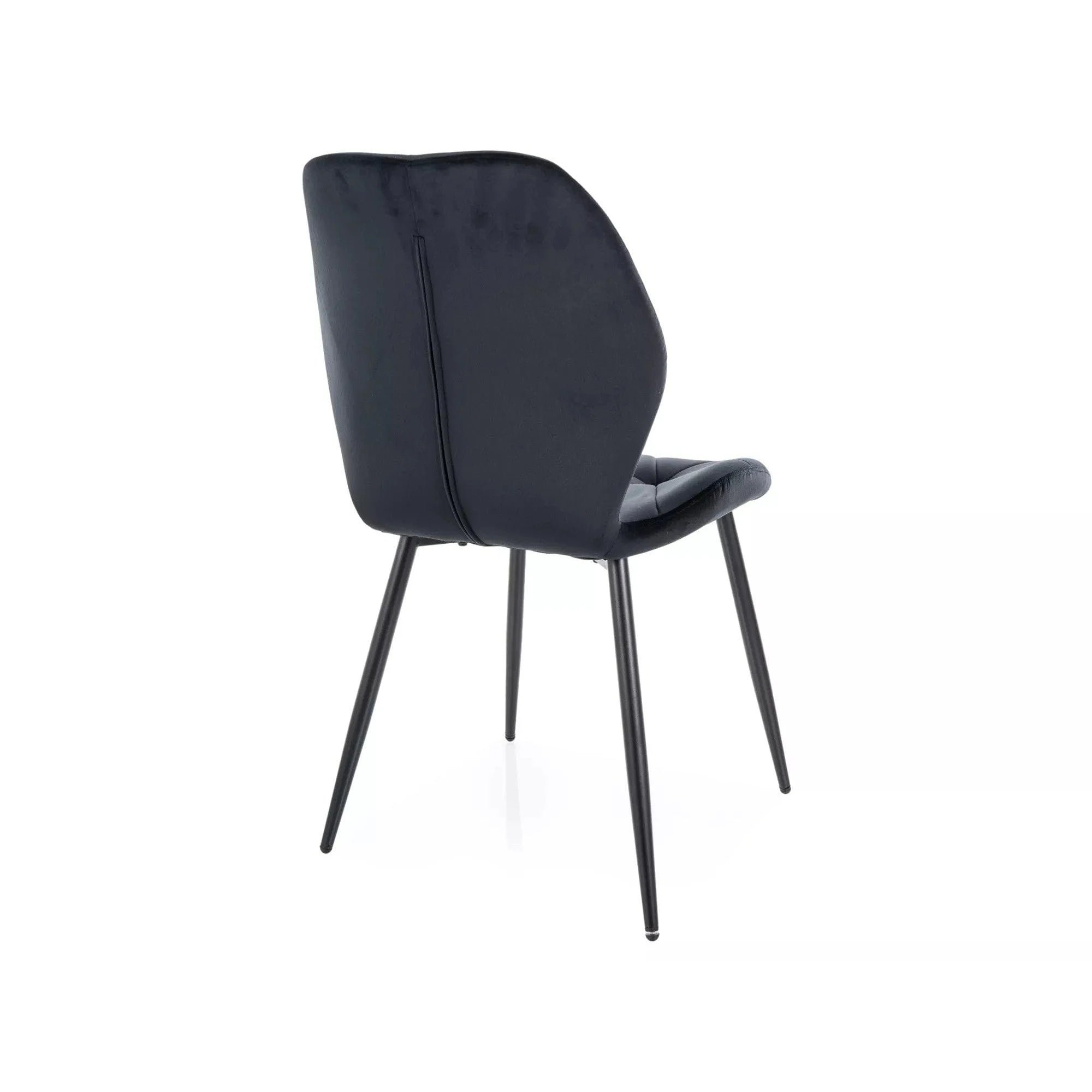 Scaun RICK, negru - Bluvel 19, stofa catifelata/metal, 48x56x86 cm