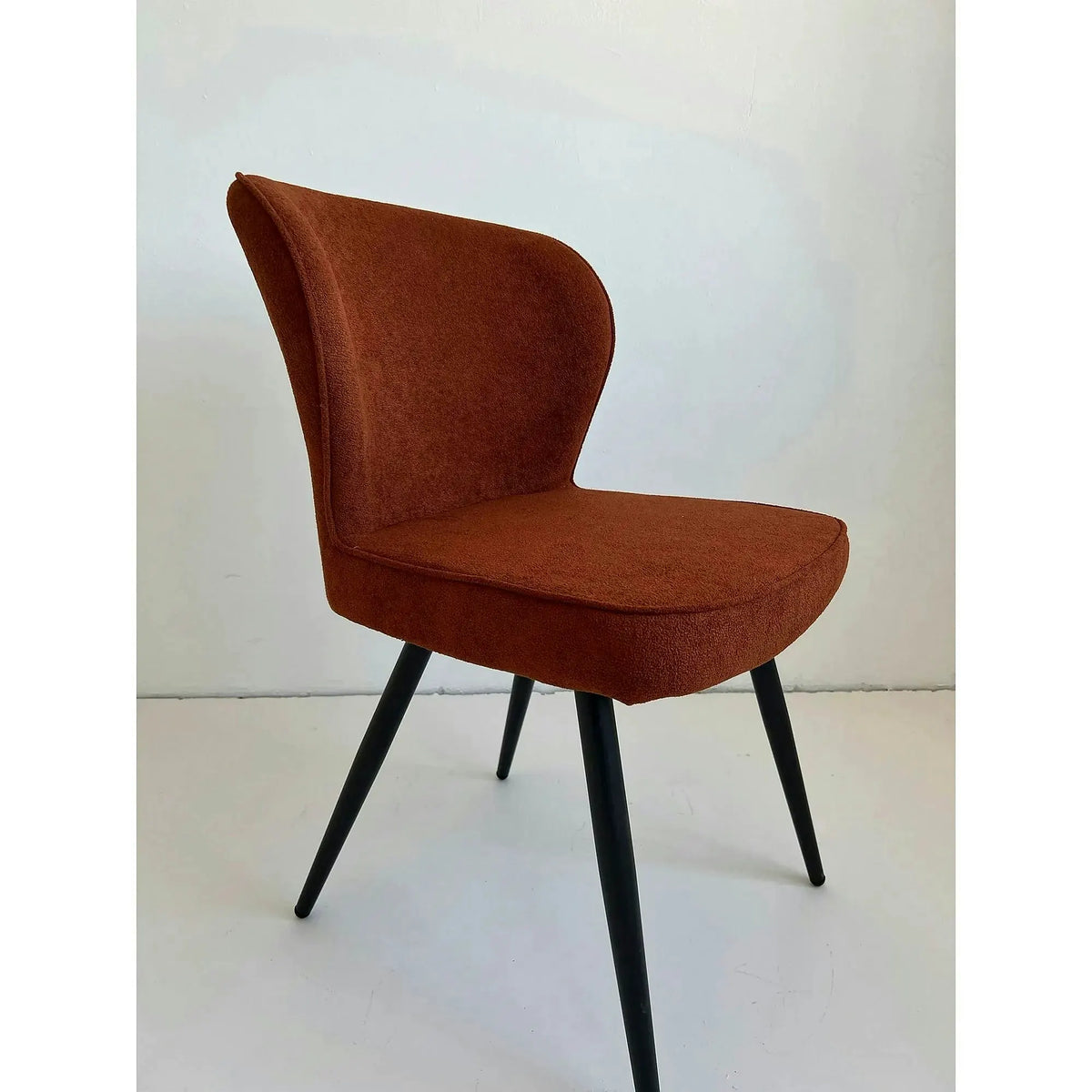 Scaun RIO 2, caramiziu/negru, stofa buclata/metal, 64x51x84 cm