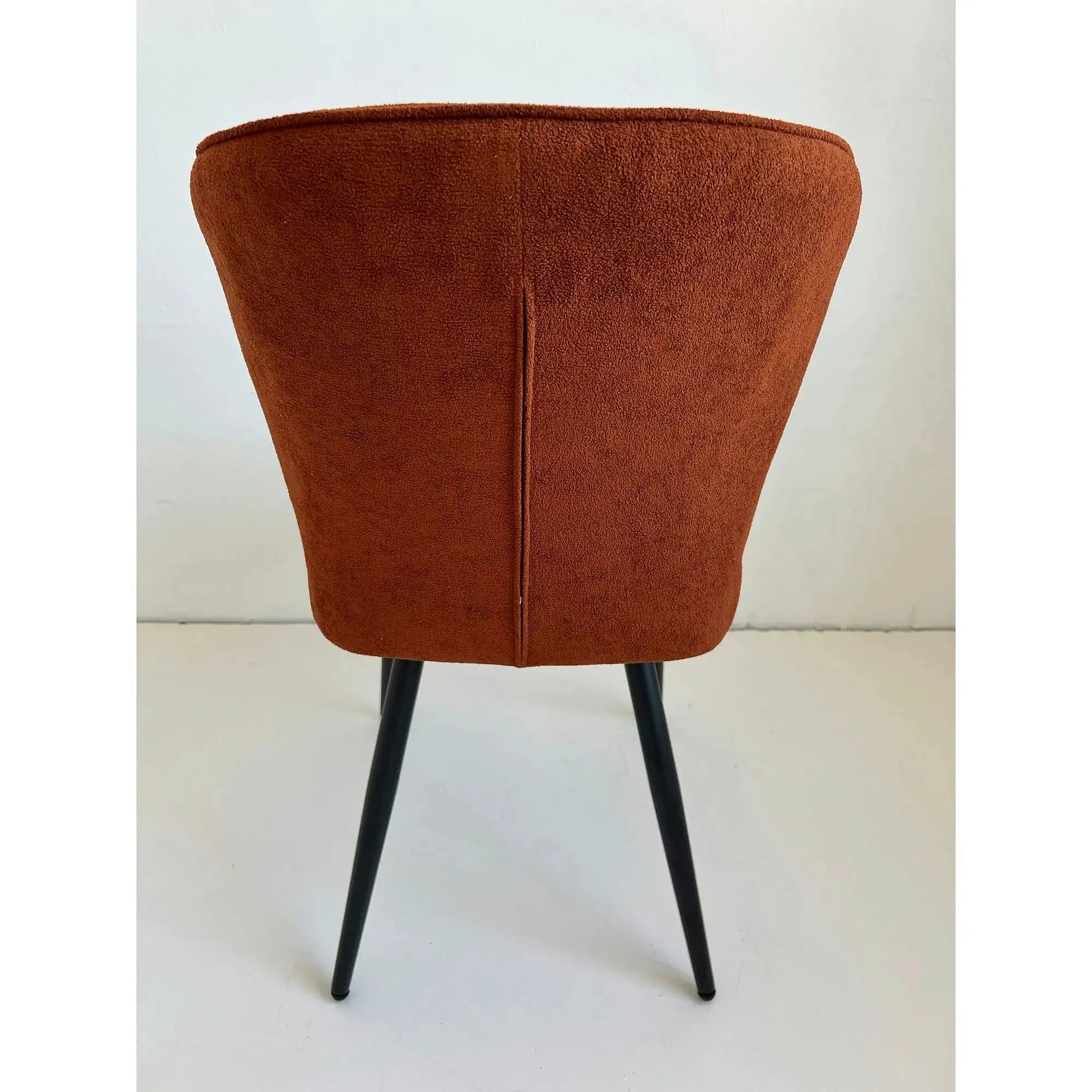 Scaun RIO 2, caramiziu/negru, stofa buclata/metal, 64x51x84 cm