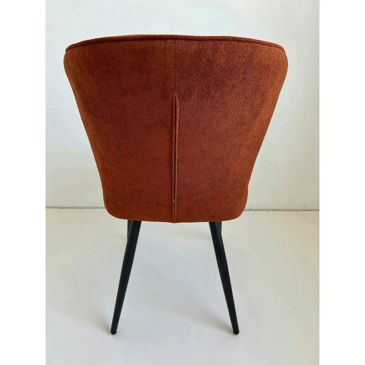 Scaun RIO 2, caramiziu/negru, stofa buclata/metal, 64x51x84 cm