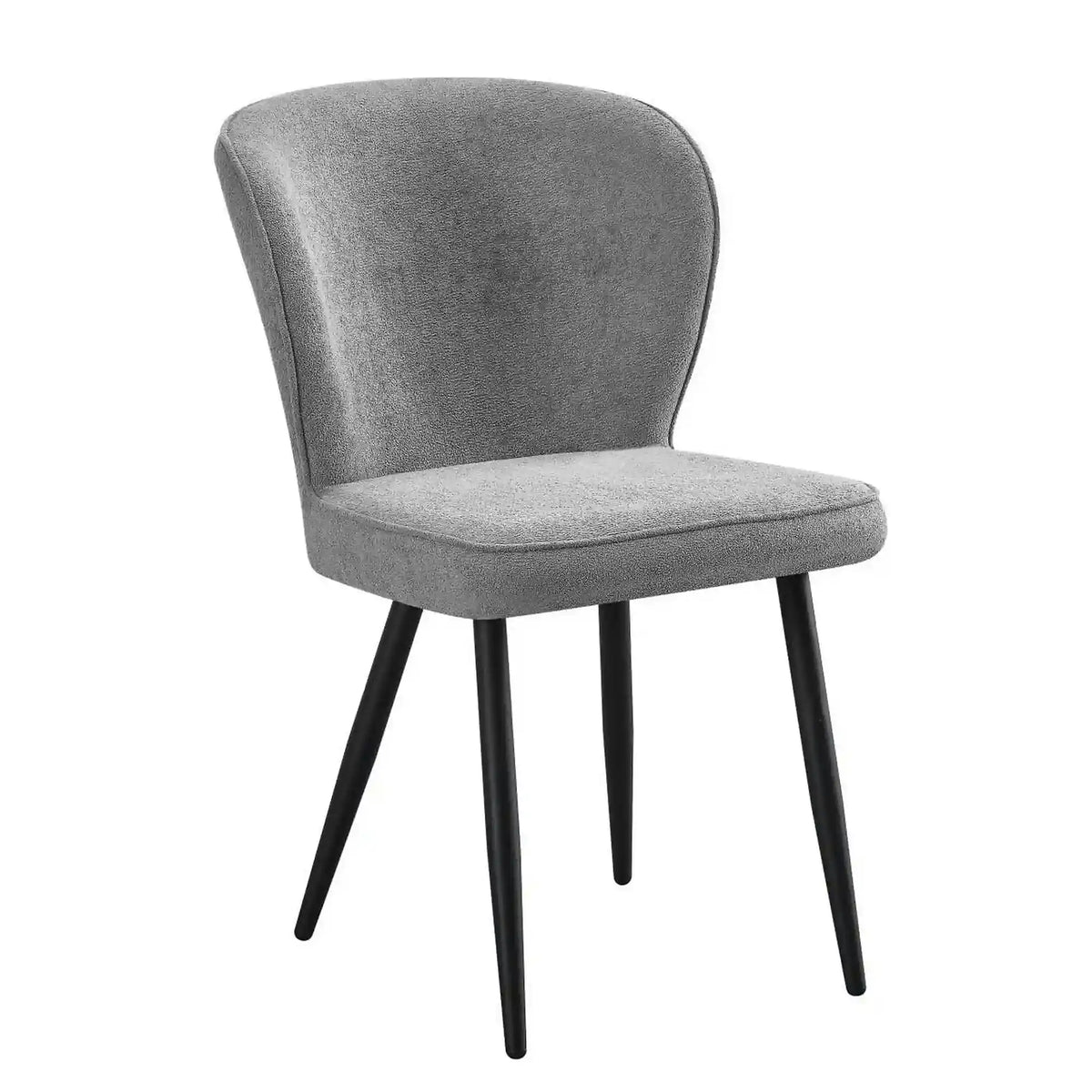 Scaun RIO 2, gri deschis/negru, stofa buclata/metal, 64x51x84 cm