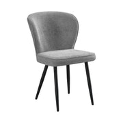Scaun RIO 2, gri deschis/negru, stofa buclata/metal, 64x51x84 cm