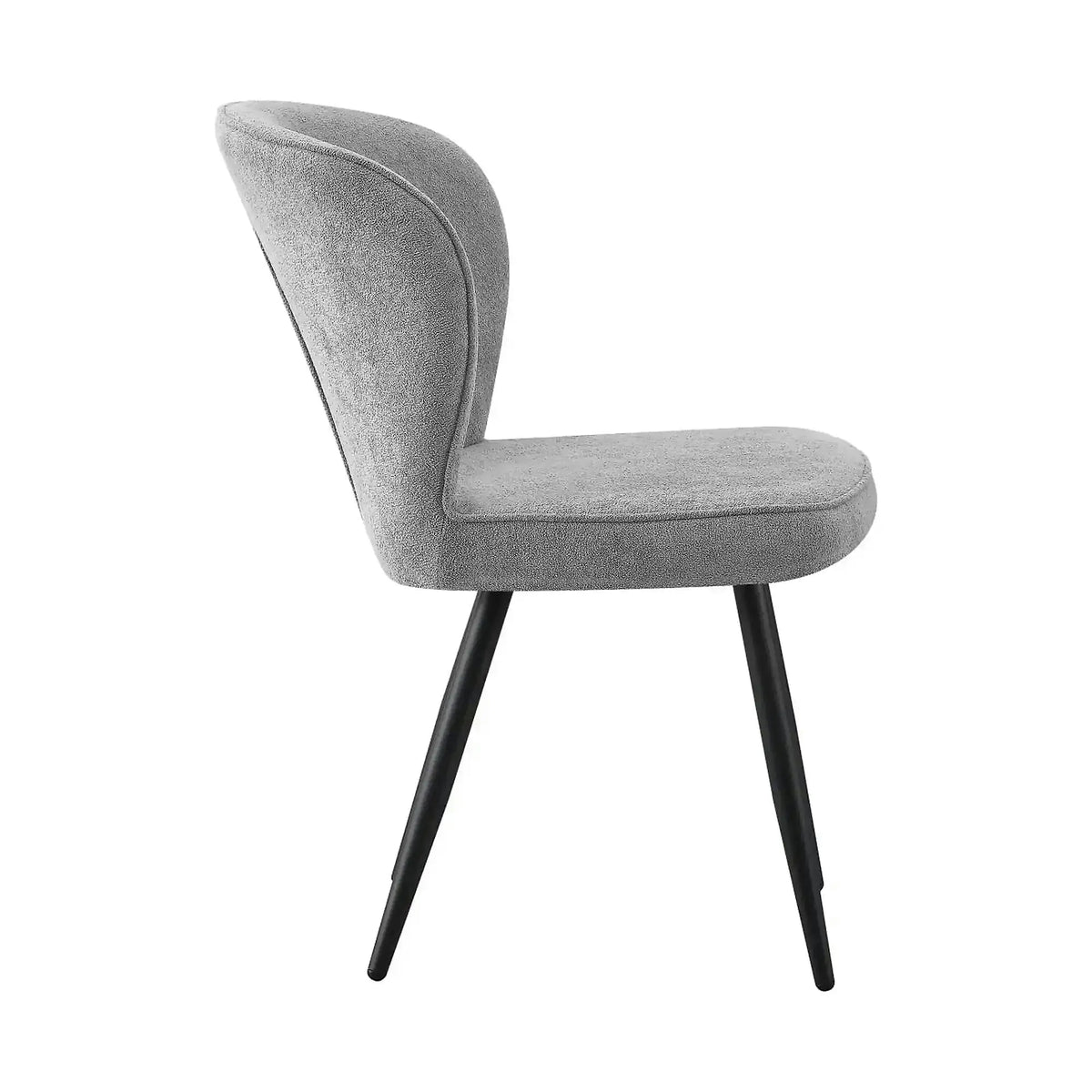 Scaun RIO 2, gri deschis/negru, stofa buclata/metal, 64x51x84 cm