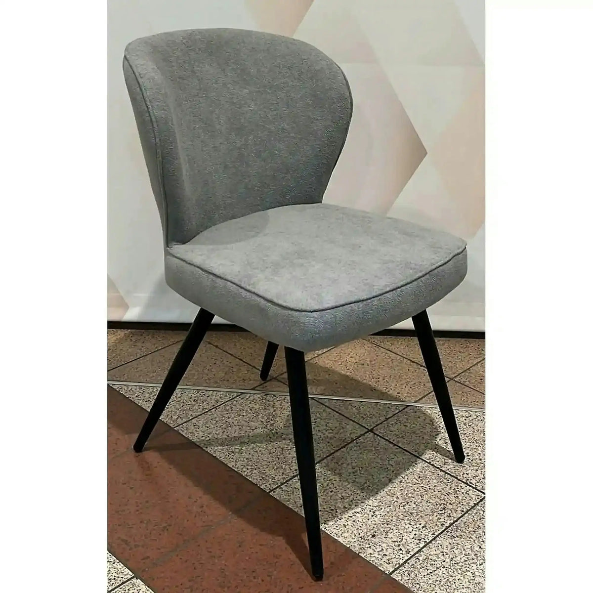 Scaun RIO 2, gri deschis/negru, stofa buclata/metal, 64x51x84 cm