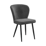 Scaun RIO 2, gri inchis/negru, stofa buclata/metal, 64x51x84 cm