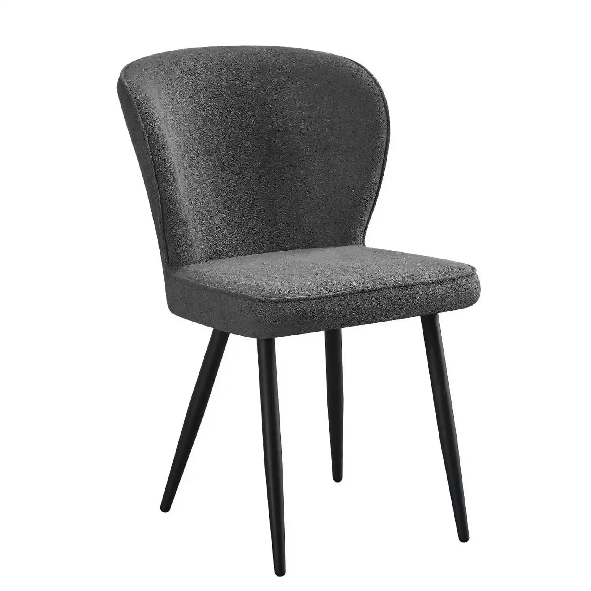 Scaun RIO 2, gri inchis/negru, stofa buclata/metal, 64x51x84 cm