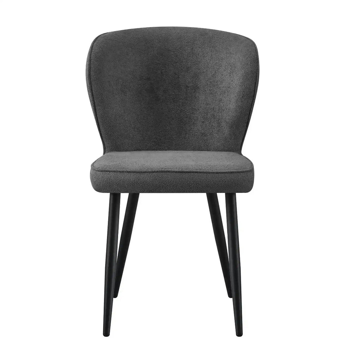Scaun RIO 2, gri inchis/negru, stofa buclata/metal, 64x51x84 cm