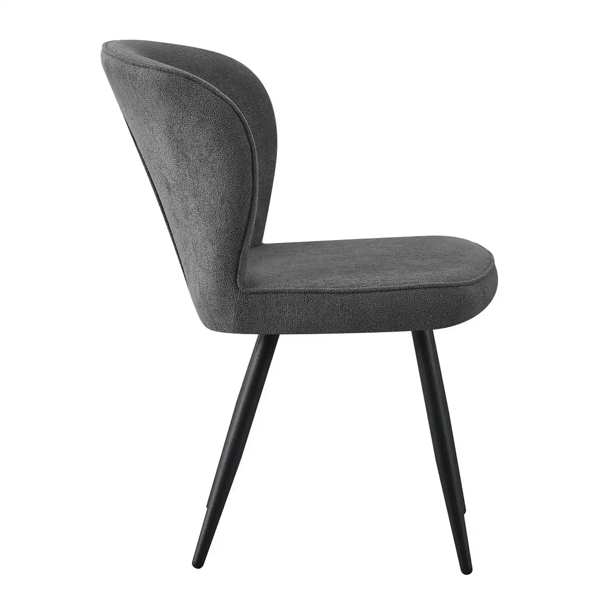 Scaun RIO 2, gri inchis/negru, stofa buclata/metal, 64x51x84 cm