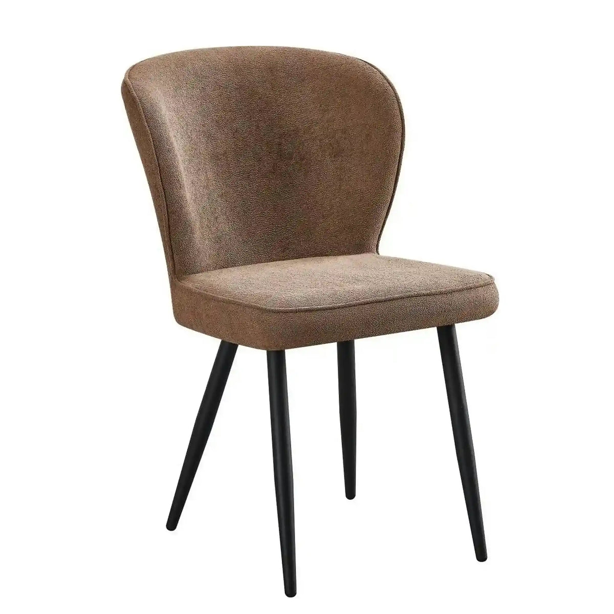 Scaun RIO 2, maro/negru, stofa buclata/metal, 64x51x84 cm