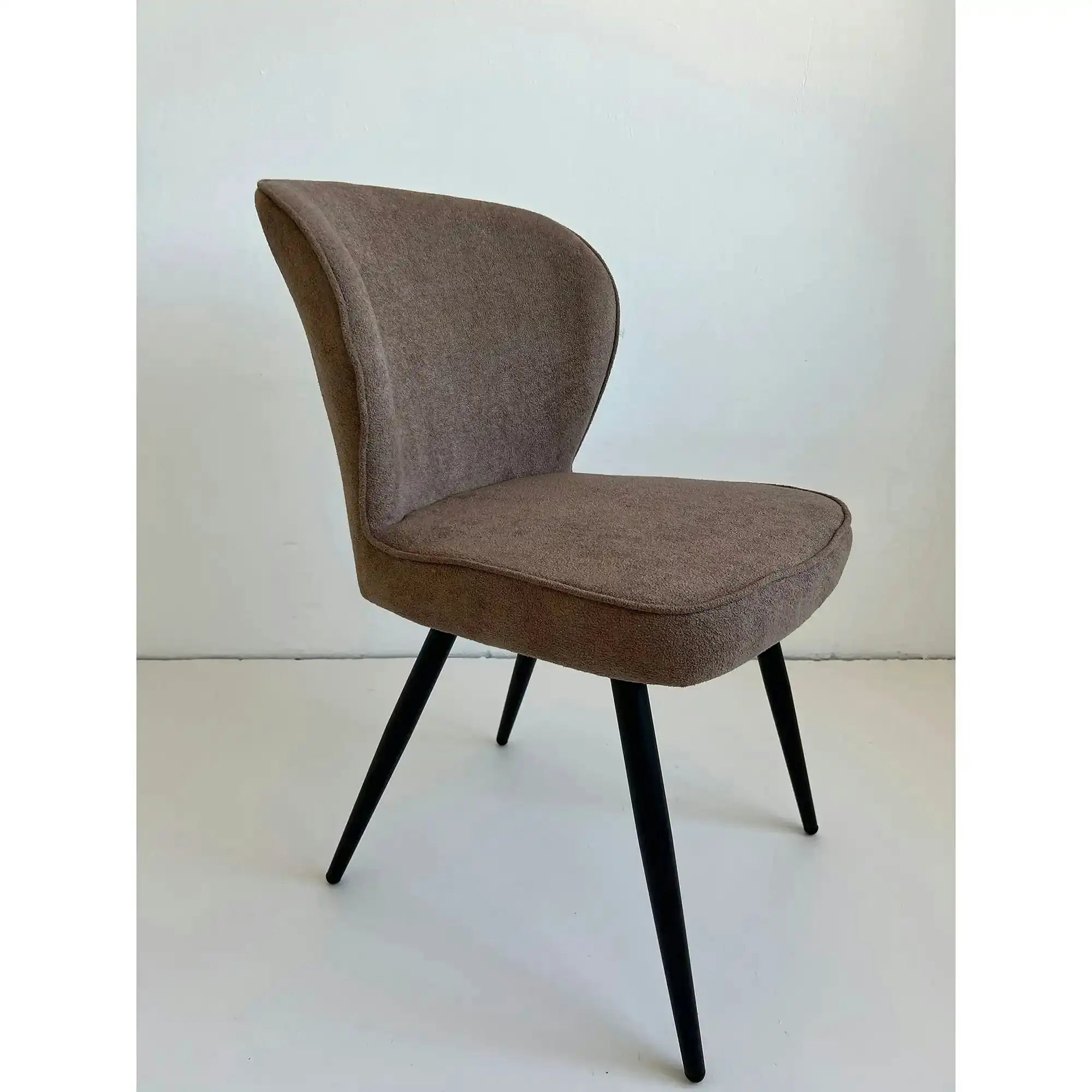 Scaun RIO 2, maro/negru, stofa buclata/metal, 64x51x84 cm
