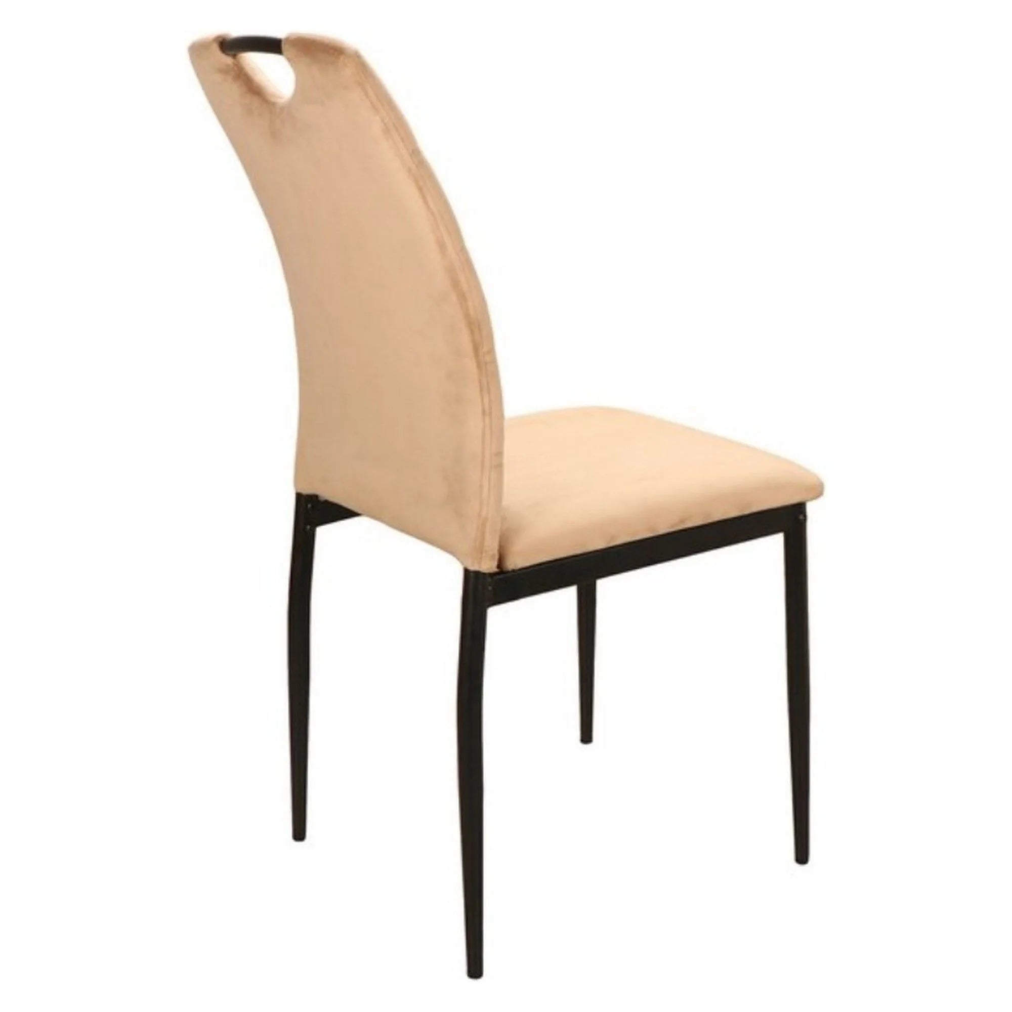 Scaun RIP, bej deschis/negru, stofa catifelata/metal, 44x38x92 cm