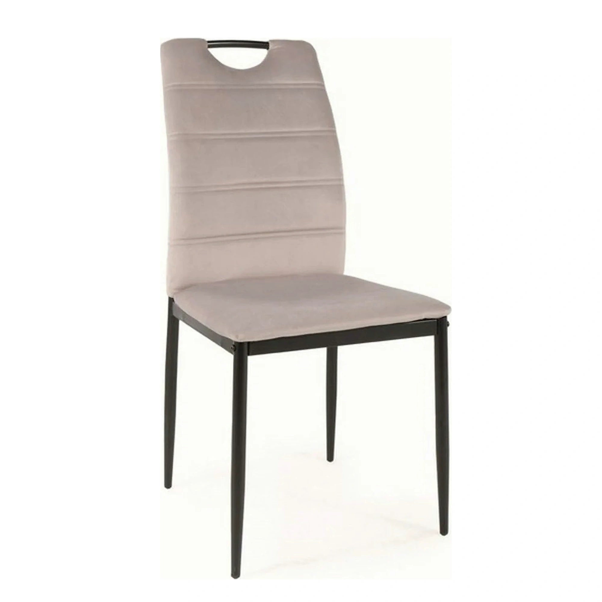 Scaun RIP, gri deschis/negru, stofa catifelata/metal, 44x38x92 cm