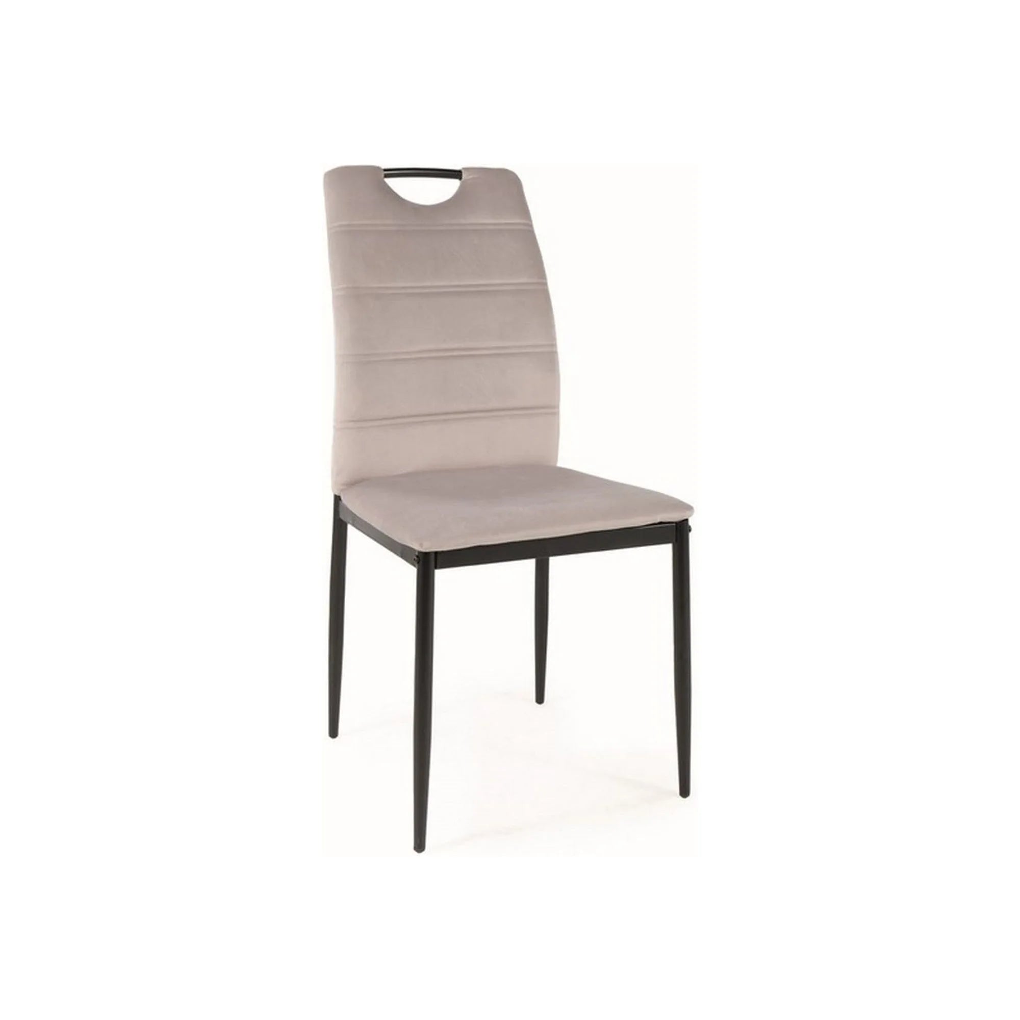 Scaun RIP, gri deschis/negru, stofa catifelata/metal, 44x38x92 cm