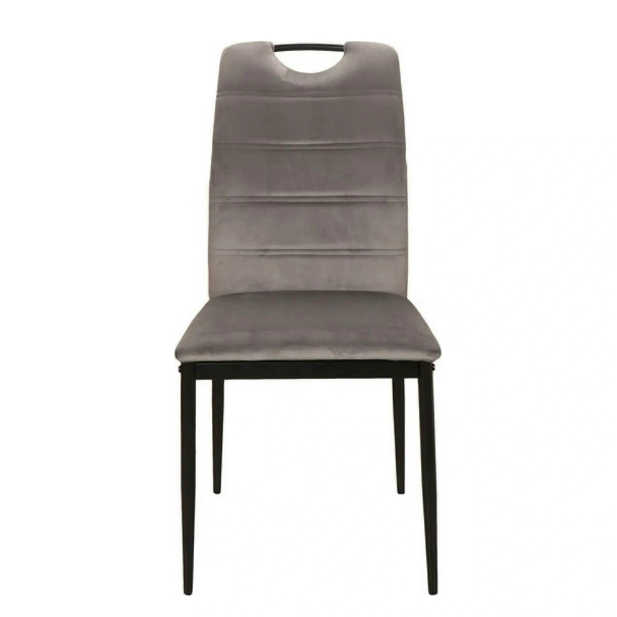 Scaun RIP, gri/negru, stofa catifelata/metal, 44x38x92 cm