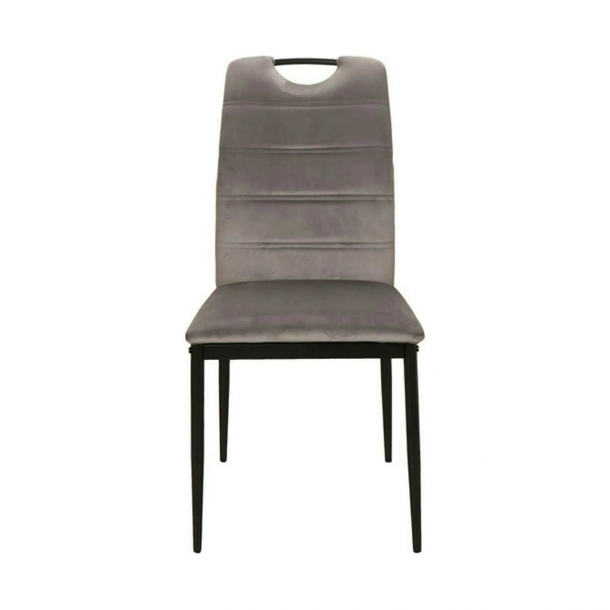 Scaun RIP, gri/negru, stofa catifelata/metal, 44x38x92 cm