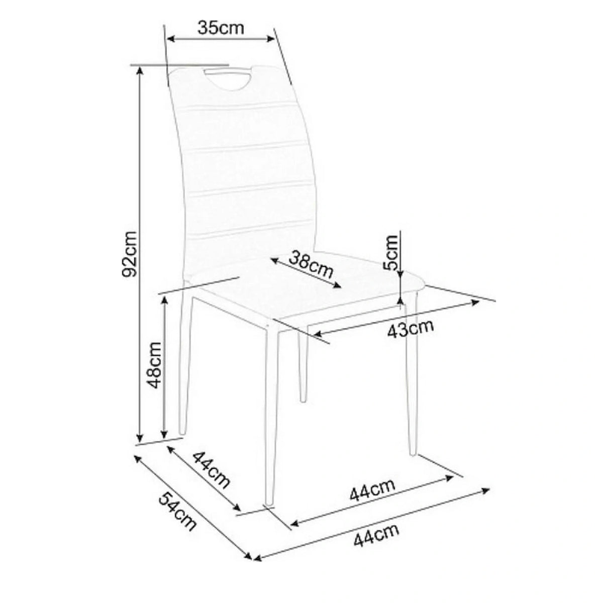 Scaun RIP, negru, stofa catifelata/metal, 44x38x92 cm