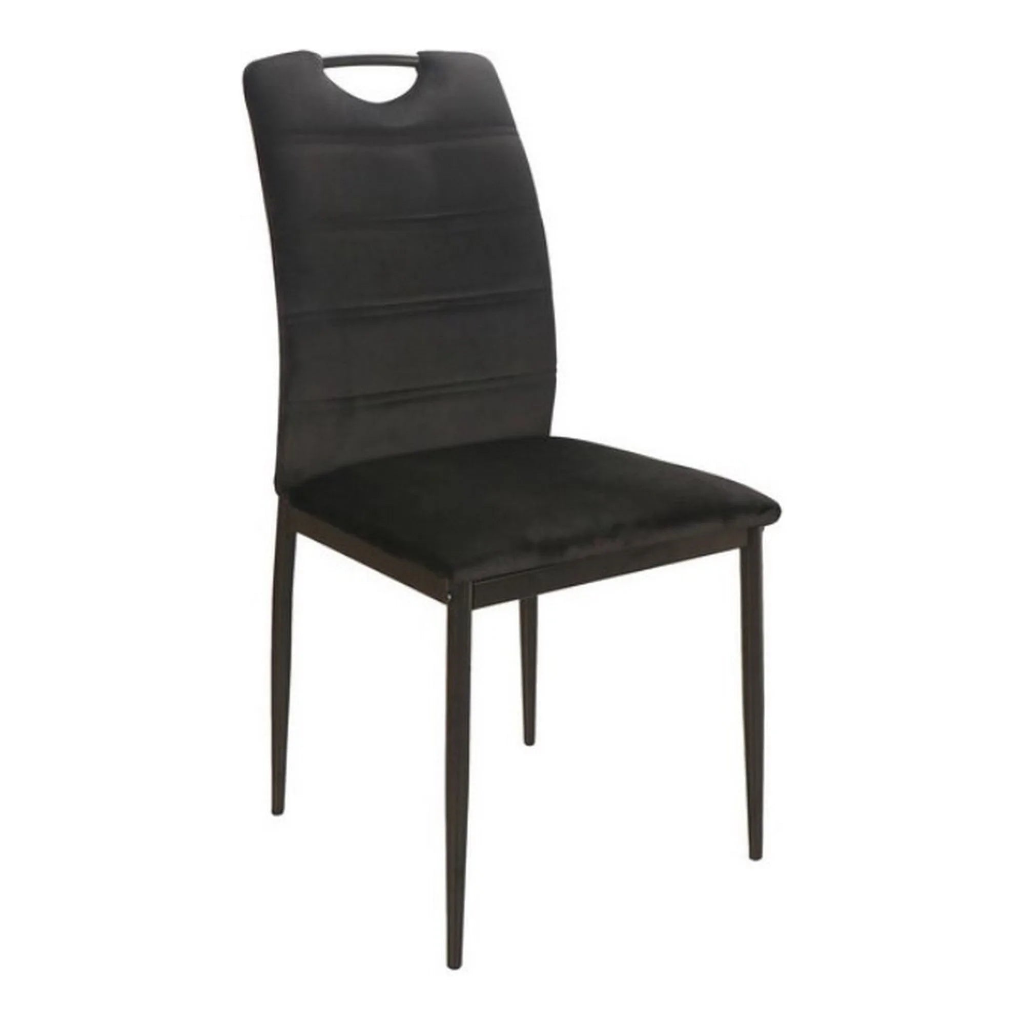 Scaun RIP, negru, stofa catifelata/metal, 44x38x92 cm