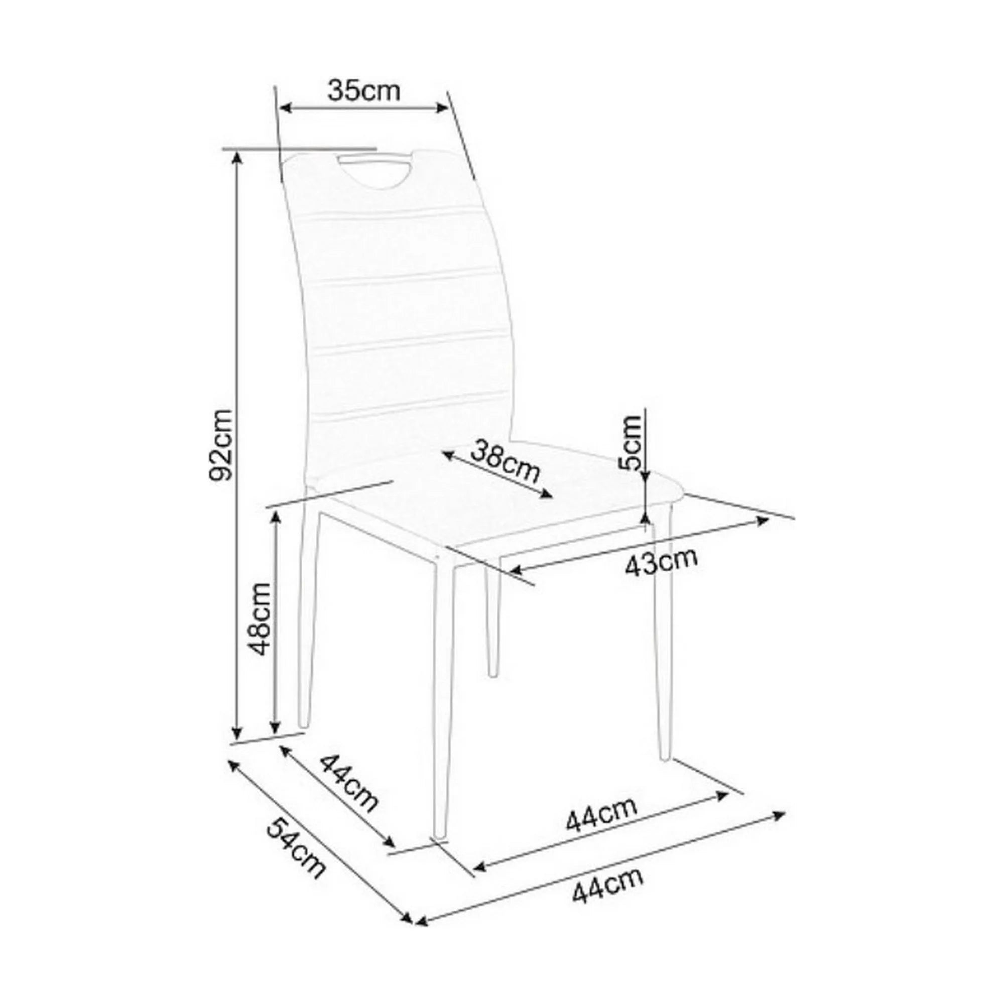 Scaun RIP, negru, stofa catifelata/metal, 44x38x92 cm