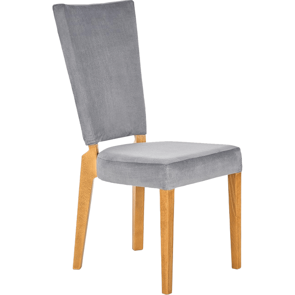 Scaun Rois, gri/stejar, stofa catifelata/lemn de fag, 43x58x94 cm