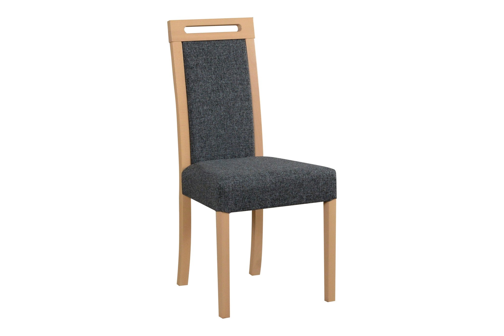Scaun ROMA 5, stejar sonoma/gri inchis - Hygge 96, lemn de fag/stofa clasica, 45x41x96 cm