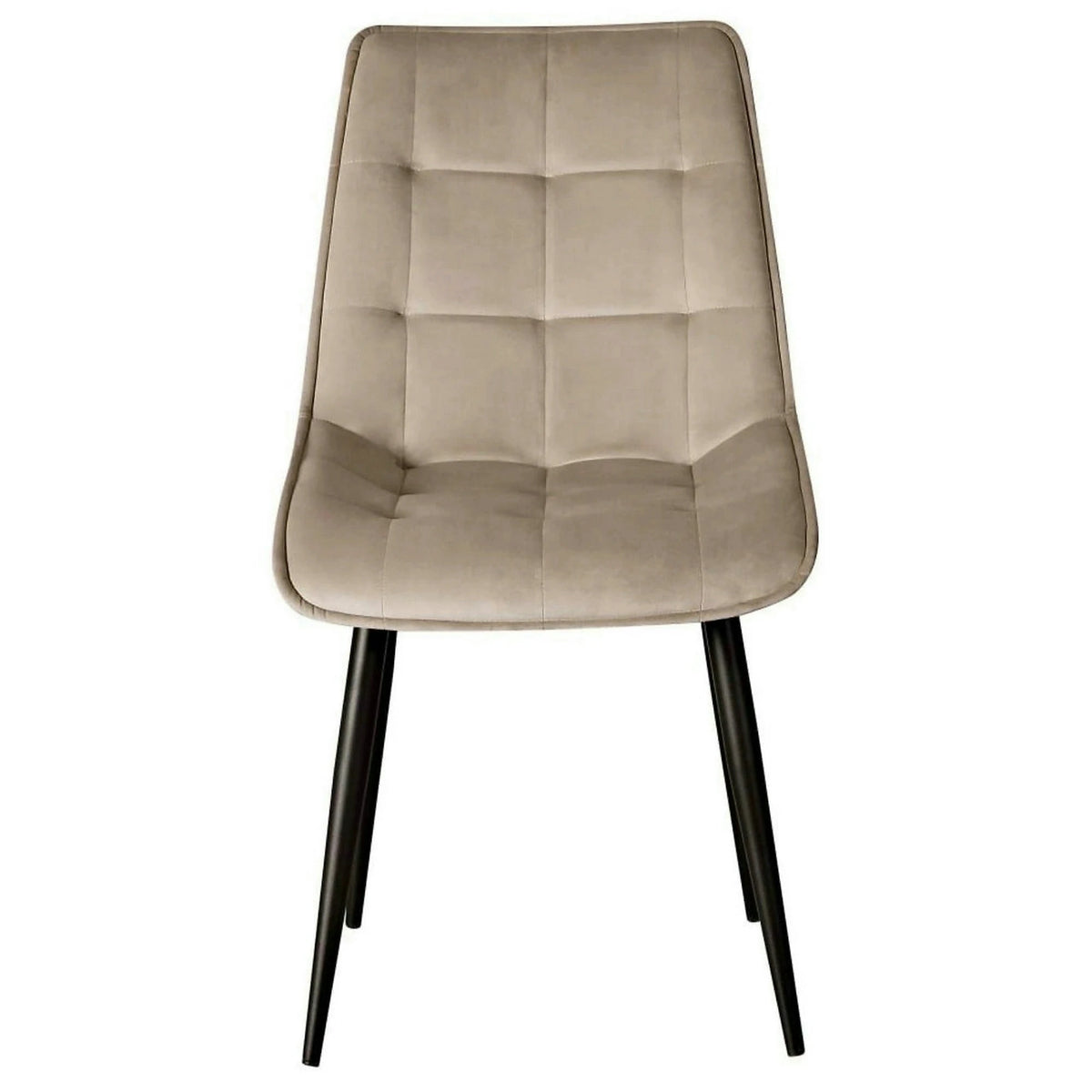Scaun RON, bej inchis/negru, stofa catifelata/metal, 48x62x87 cm