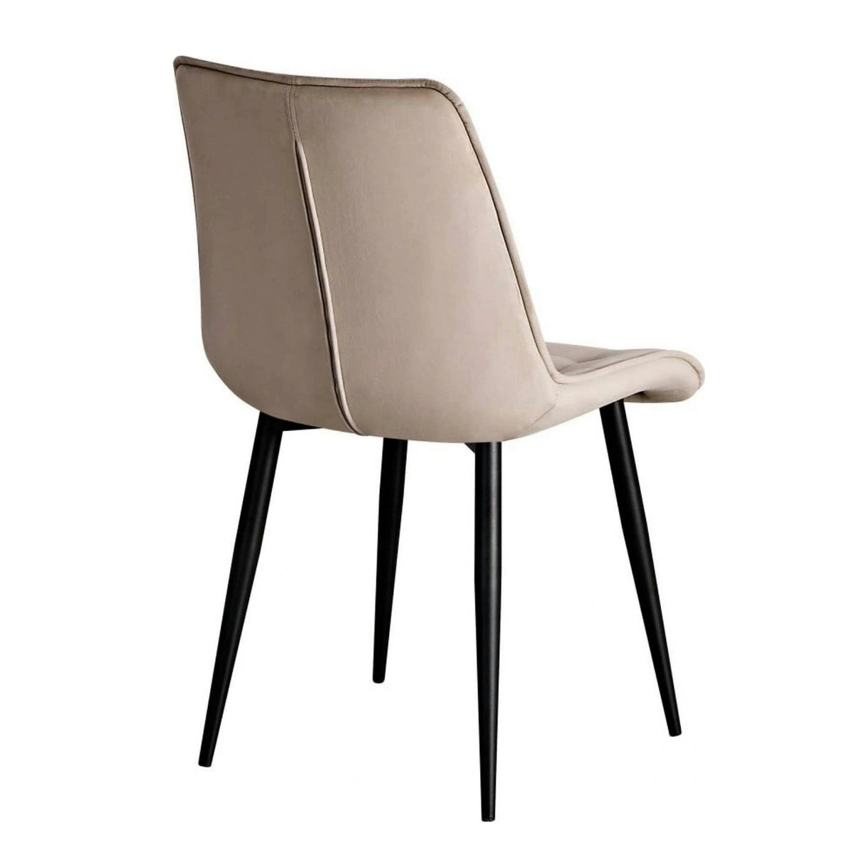 Scaun RON, bej inchis/negru, stofa catifelata/metal, 48x62x87 cm