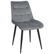 Scaun RON, gri deschis/negru, stofa catifelata/metal, 48x62x87 cm