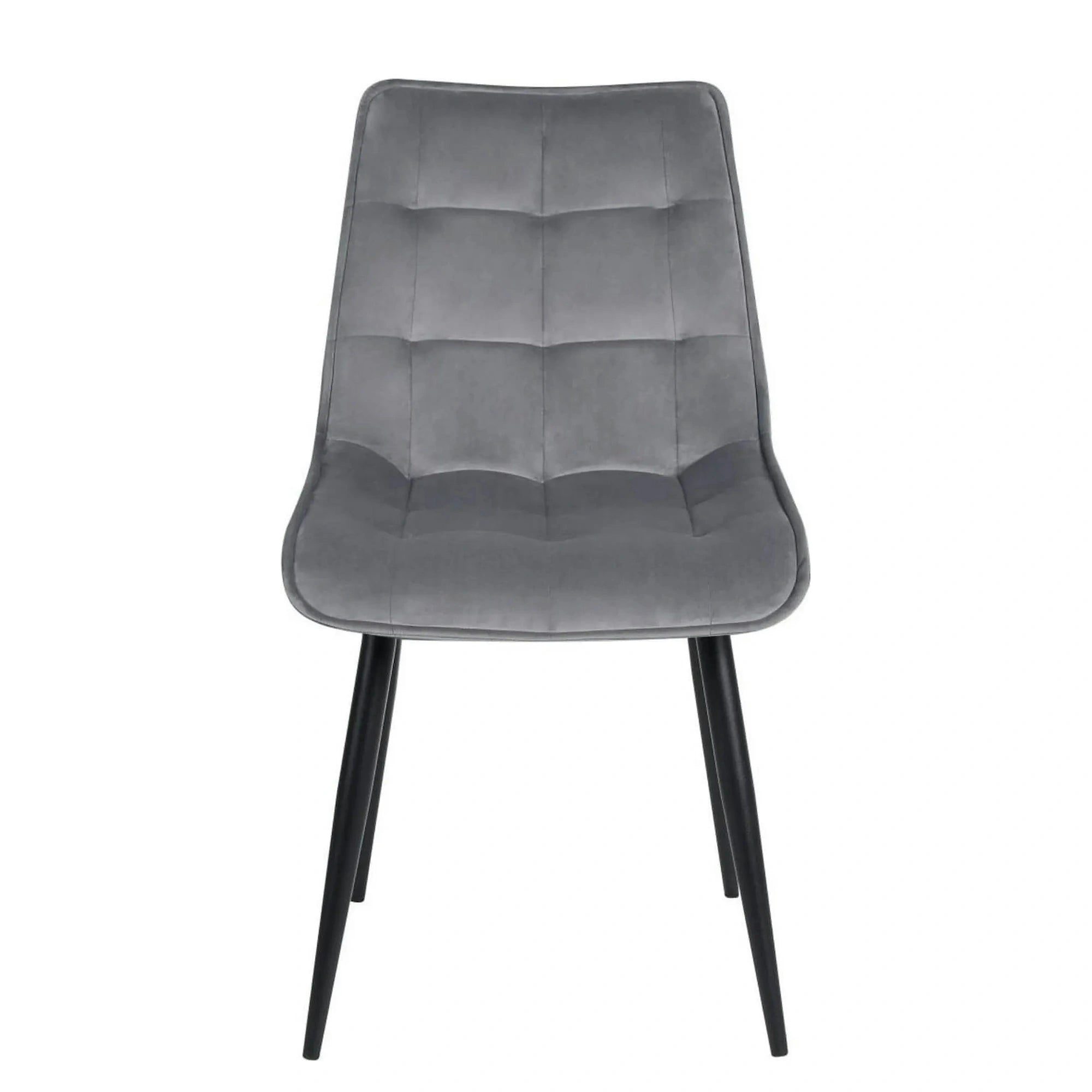 Scaun RON, gri deschis/negru, stofa catifelata/metal, 48x62x87 cm