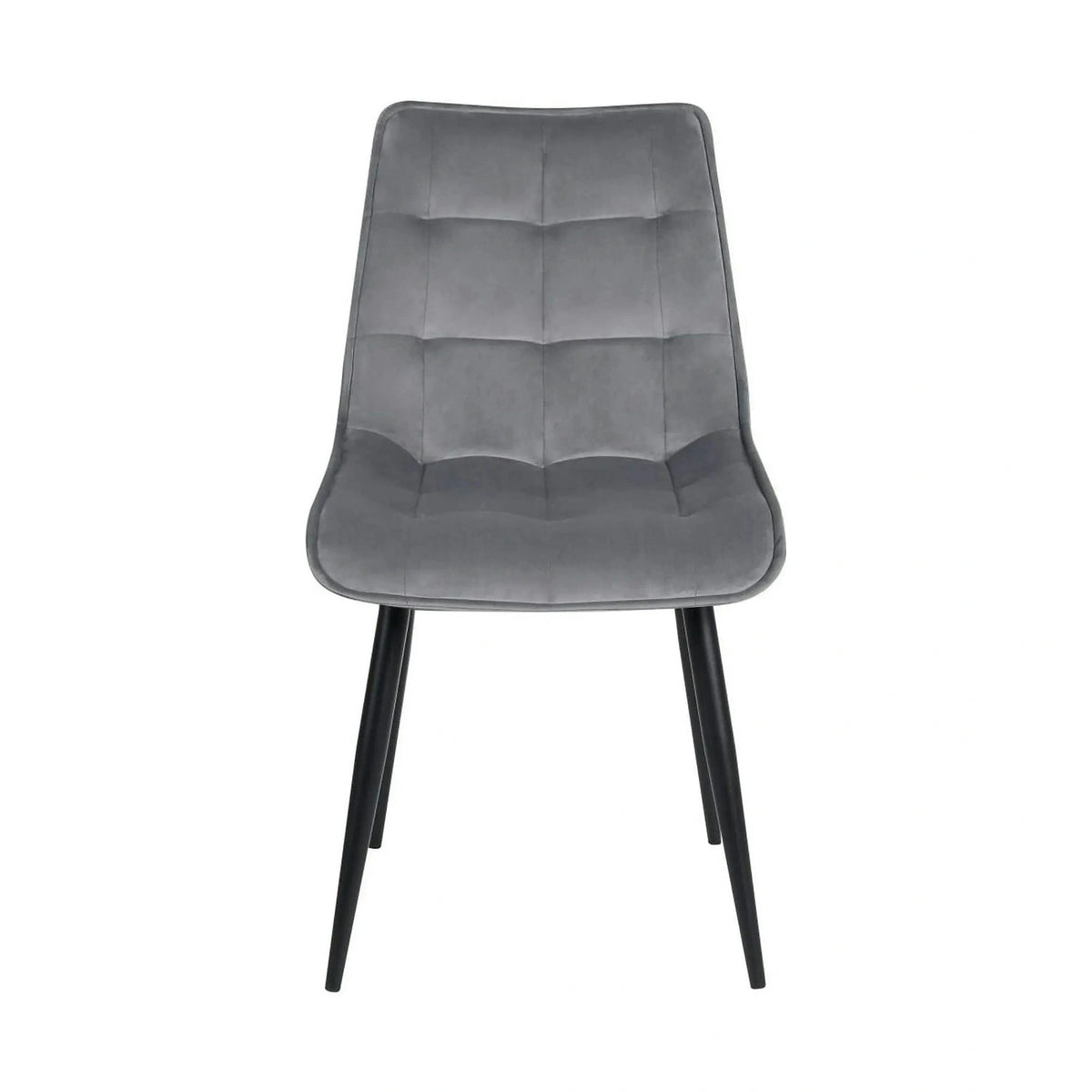 Scaun RON, gri deschis/negru, stofa catifelata/metal, 48x62x87 cm