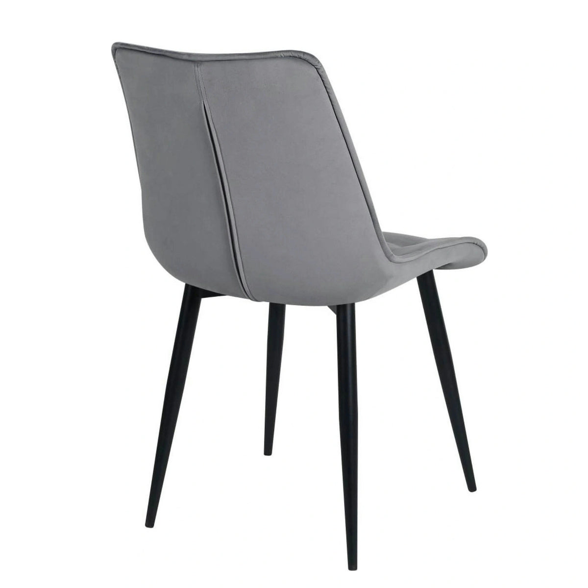 Scaun RON, gri deschis/negru, stofa catifelata/metal, 48x62x87 cm