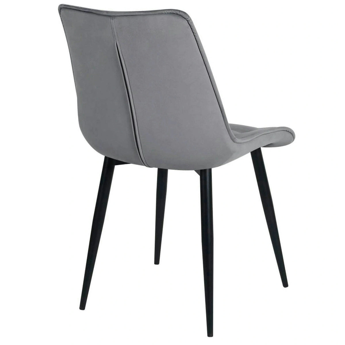 Scaun RON, gri deschis/negru, stofa catifelata/metal, 48x62x87 cm
