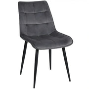 Scaun RON, gri inchis/negru, stofa catifelata/metal, 48x62x87 cm