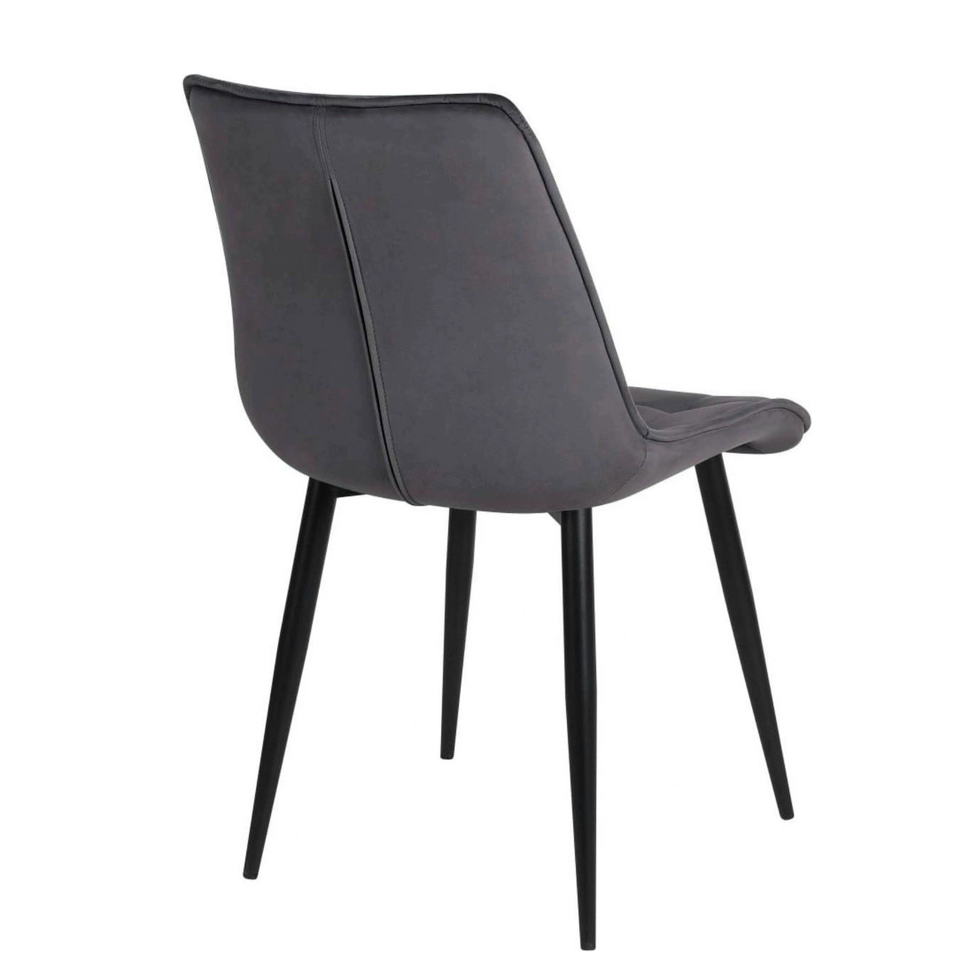 Scaun RON, gri inchis/negru, stofa catifelata/metal, 48x62x87 cm